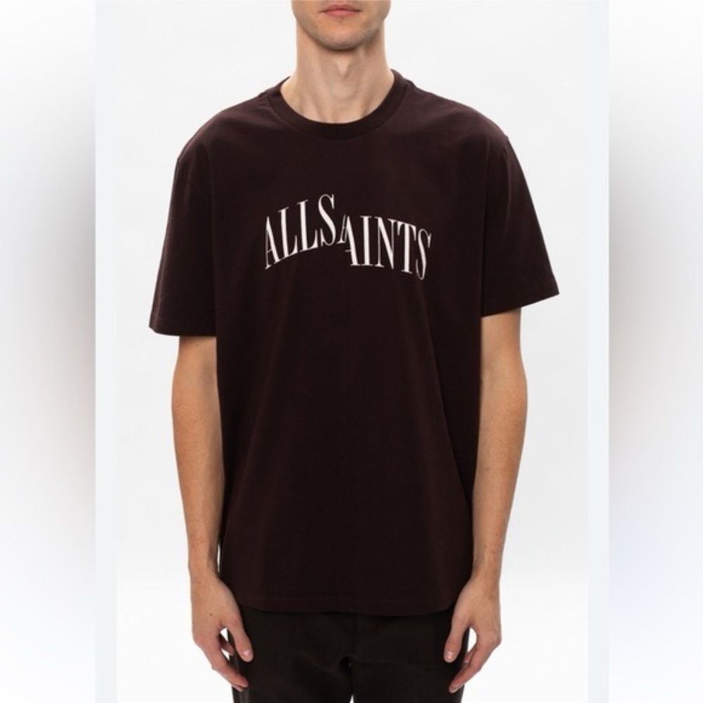 All Saints Men's Dark Brown T-Shirt